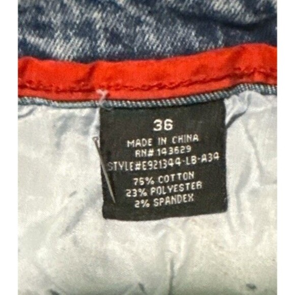 Encrypted Jeans Men’s Size 36 Distressed Patchwork Acid Wash Streetwear - Picture 4 of 4